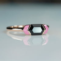 Blackpink Black Spinel & Pink Sapphire Ring