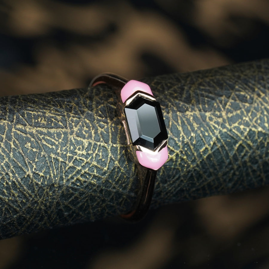 Blackpink Black Spinel & Pink Sapphire Ring