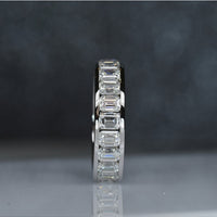 Eternity Ring with Emerald Cut Moissanite.