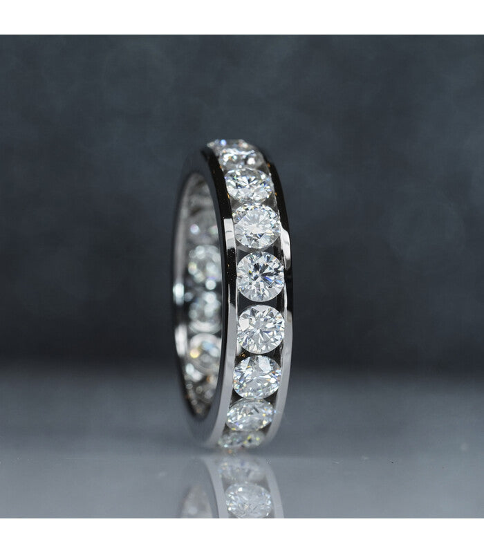 Emerald Cut Eternity Ring (Moissanite)