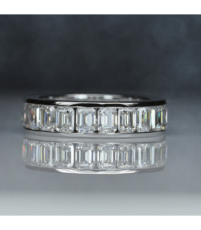 Emerald Cut Eternity Ring (Moissanite)