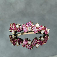 Vivid Hot Pink-Ruby Firesnap Sapphire and Diamond Ring