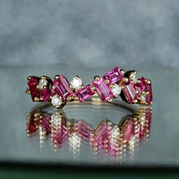 Vivid Hot Pink-Ruby Firesnap Sapphire and Diamond Ring