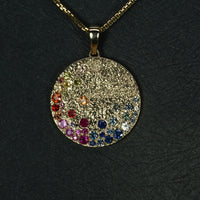 Raindrop Pendant with Rainbow Design