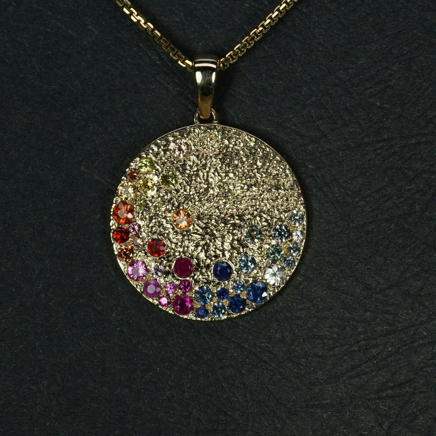 Raindrop Pendant with Rainbow Design