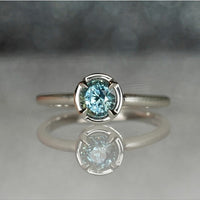 Elegant Teal Sapphire Single Stone Rings