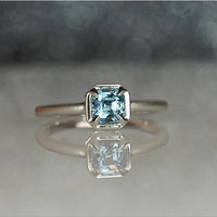 Teal Sapphire Single Stone Rings