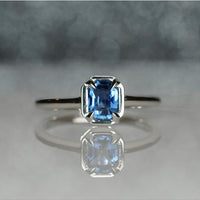 Teal Sapphire Single Stone Rings